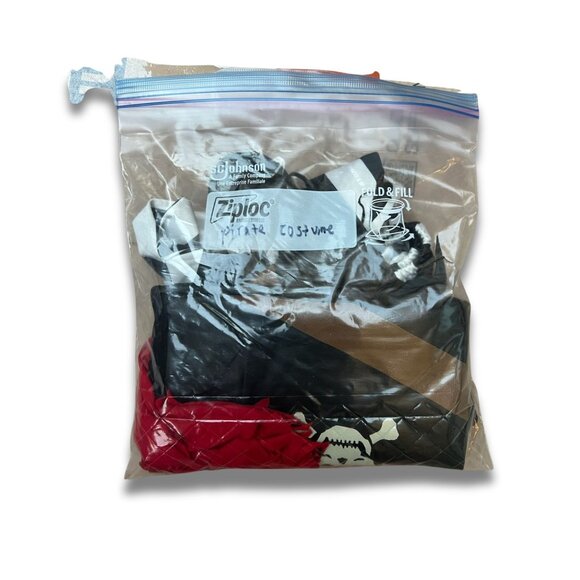 Kids Pirate Halloween Costume Set With Skull Top & Striped Pants - Size M - Picture 7 of 7